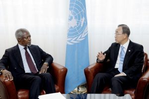 Secretary-General Ban Ki-Moon and Joint Special Envoy Kofi Annan